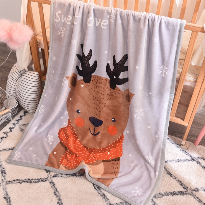 91家纺网 家纺一手货源 找家纺 茗婷家纺 2025新款双层定位童毯 小浣熊