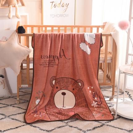 91家纺网 家纺一手货源 找家纺 茗婷家纺 2025新款单层定位童毯 云朵熊