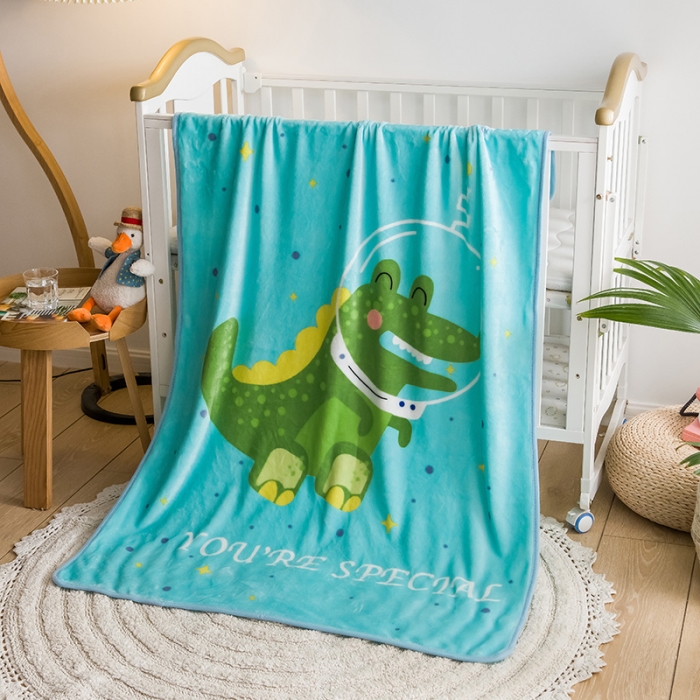 91家纺网 家纺一手货源 找家纺 茗婷家纺 2025新款单层定位童毯 鳄鱼