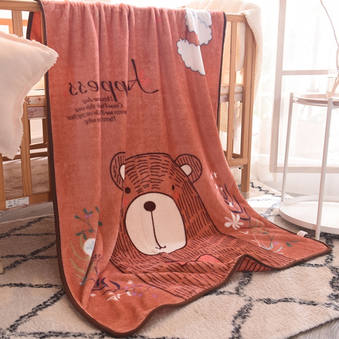 91家纺网 家纺一手货源 找家纺 茗婷家纺 2025新款单层定位童毯 云朵熊