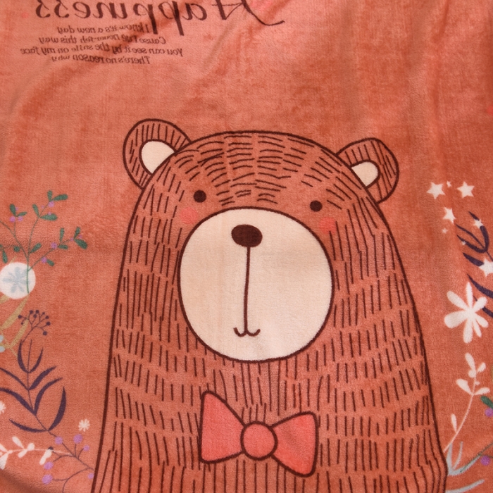 91家纺网 家纺一手货源 找家纺 茗婷家纺 2025新款单层定位童毯 云朵熊