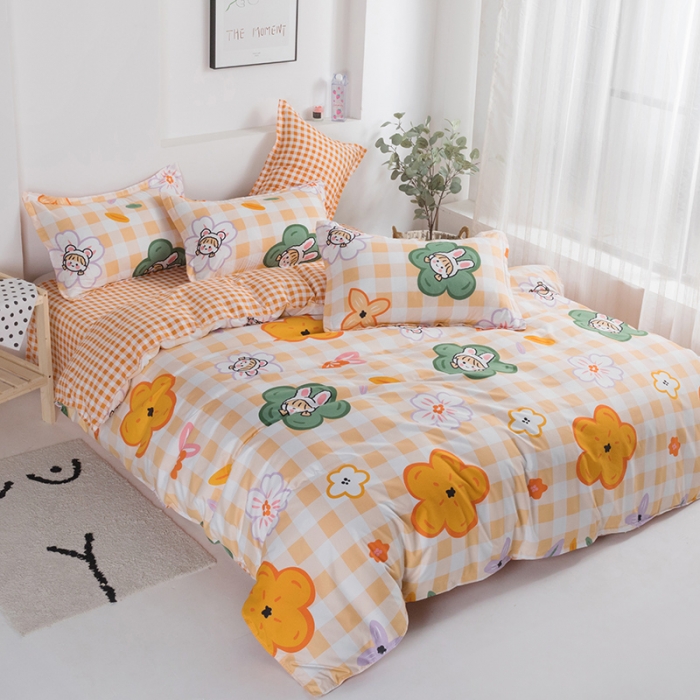 91家纺网 家纺一手货源 找家纺 米粒 2021新款芦荟棉套件 元气少女