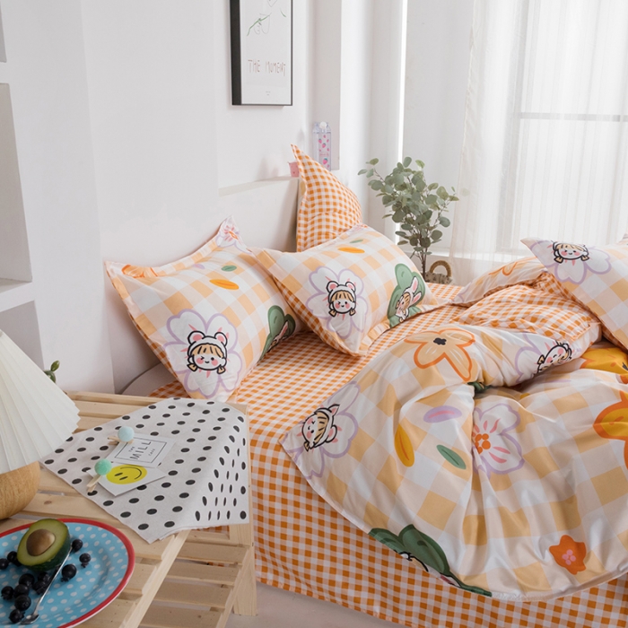 91家纺网 家纺一手货源 找家纺 米粒 2021新款芦荟棉套件 元气少女