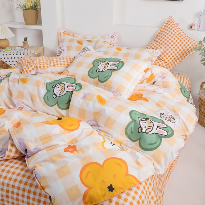 91家纺网 家纺一手货源 找家纺 米粒 2021新款芦荟棉套件 元气少女