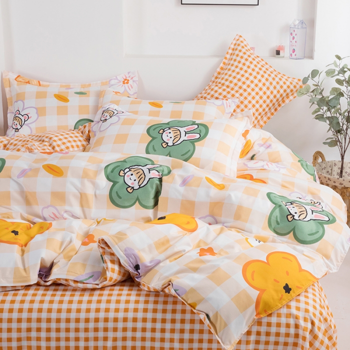 91家纺网 家纺一手货源 找家纺 米粒 2021新款芦荟棉套件 元气少女