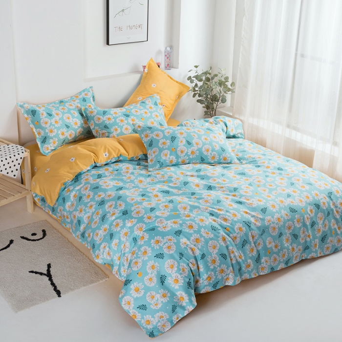 91家纺网 家纺一手货源 找家纺 米粒 2021新款芦荟棉套件 小雏菊