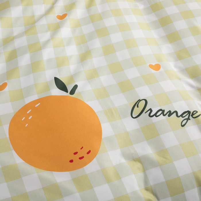 91家纺网 家纺一手货源 找家纺 米粒 2021新款芦荟棉套件 水果橙