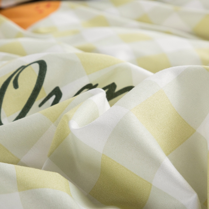 91家纺网 家纺一手货源 找家纺 米粒 2021新款芦荟棉套件 水果橙