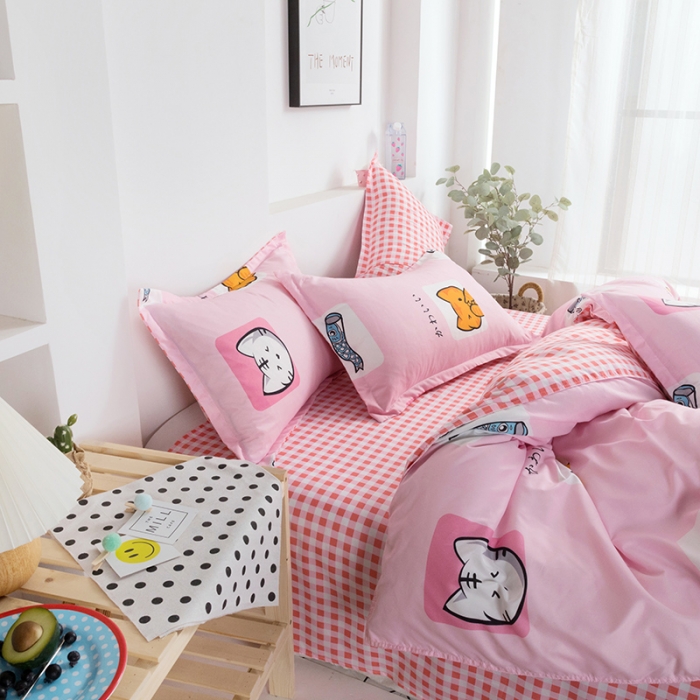 91家纺网 家纺一手货源 找家纺 米粒 2021新款芦荟棉套件 快乐一天