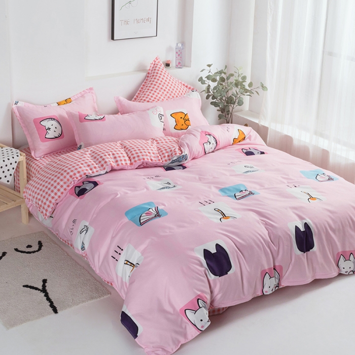 91家纺网 家纺一手货源 找家纺 米粒 2021新款芦荟棉套件 快乐一天