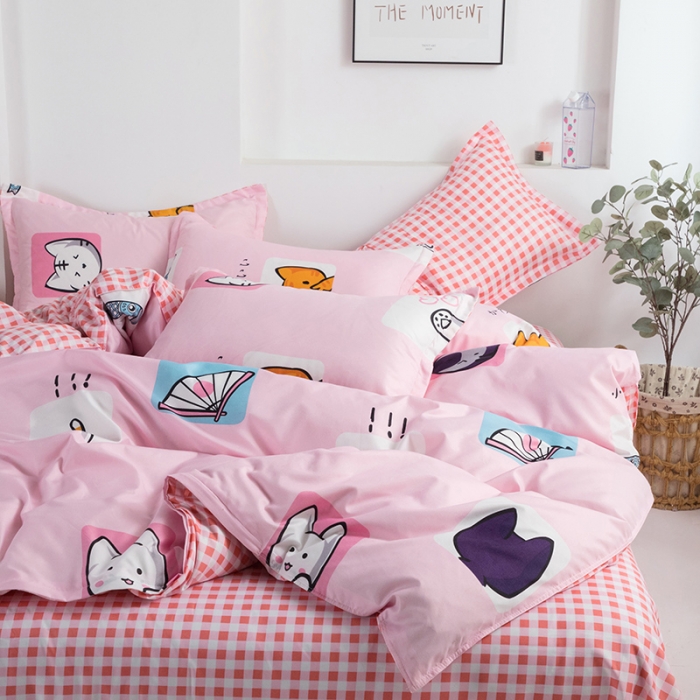 91家纺网 家纺一手货源 找家纺 米粒 2021新款芦荟棉套件 快乐一天