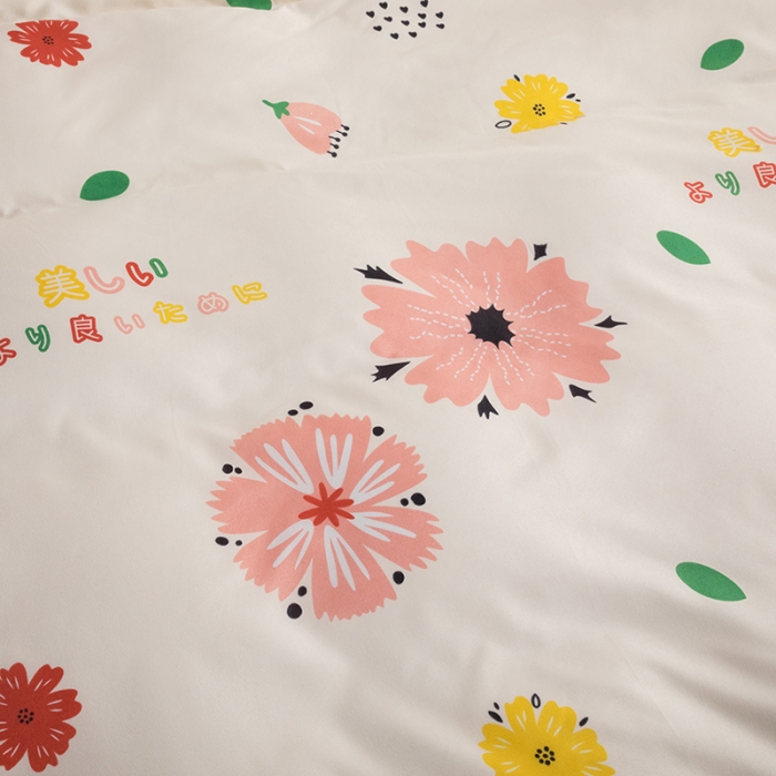 91家纺网 家纺一手货源 找家纺 米粒 2021新款芦荟棉套件 花精灵