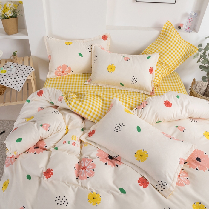 91家纺网 家纺一手货源 找家纺 米粒 2021新款芦荟棉套件 花精灵