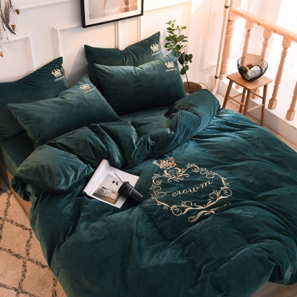 91家纺网 家纺一手货源 找家纺 2020加厚水晶绒四件套法莱绒四件套牛奶绒四件套