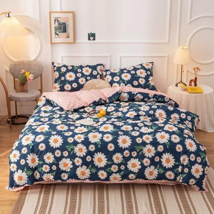 91家纺网 家纺一手货源 找家纺 珺柔 2020新花型13070全棉四件套 蓝雏菊