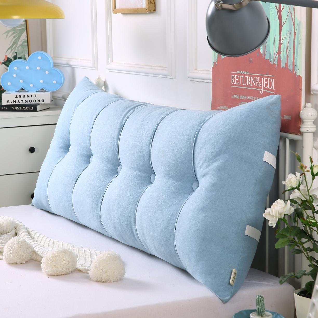 91家纺网 家纺一手货源 找家纺 厂家直销2020新款供货直角床头靠垫亚麻靠背床上靠枕大靠背