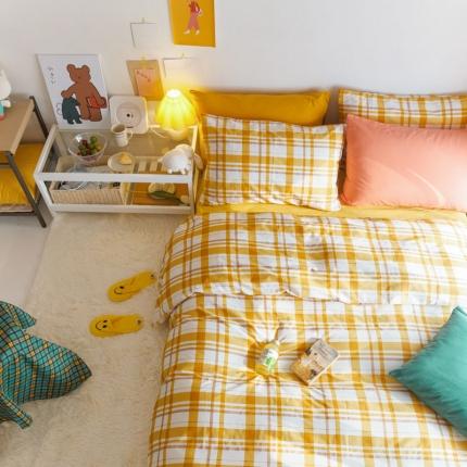 91家纺网 家纺一手货源 找家纺 （总）梦家居 2020新款全棉复古格系列四件套