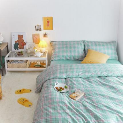 91家纺网 家纺一手货源 找家纺 （总）梦家居 2020新款全棉复古格系列四件套