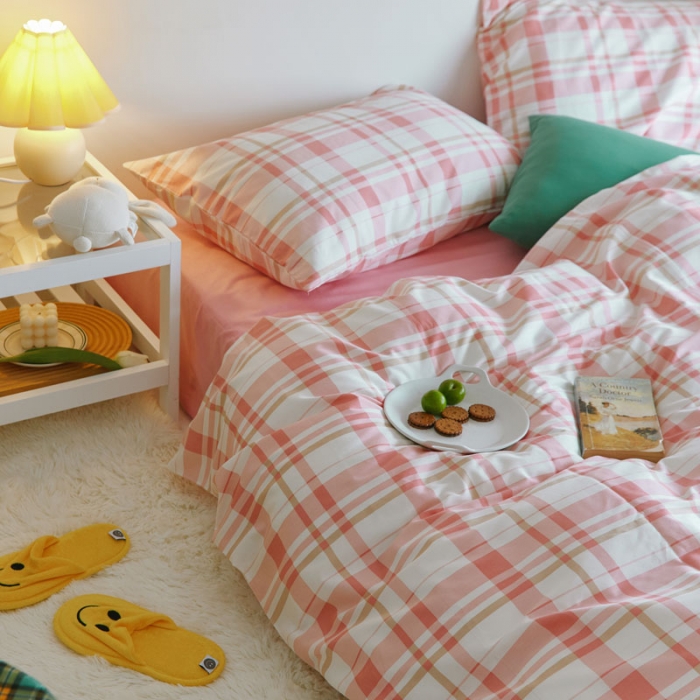 91家纺网 家纺一手货源 找家纺 （总）梦家居 2020新款全棉复古格系列四件套