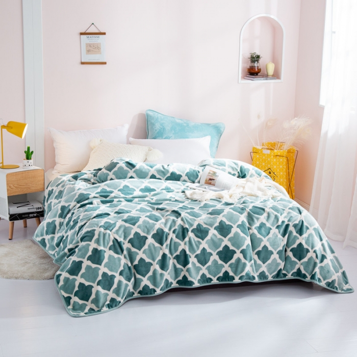 91家纺网 家纺一手货源 找家纺 （总）来菲 2025新款印花法兰绒法莱绒毛毯加厚多功能盖毯珊瑚绒毯子