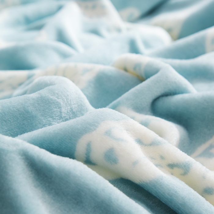 91家纺网 家纺一手货源 找家纺 来菲2025新款印花法兰绒法莱绒毛毯加厚多功能保暖盖毯子海星