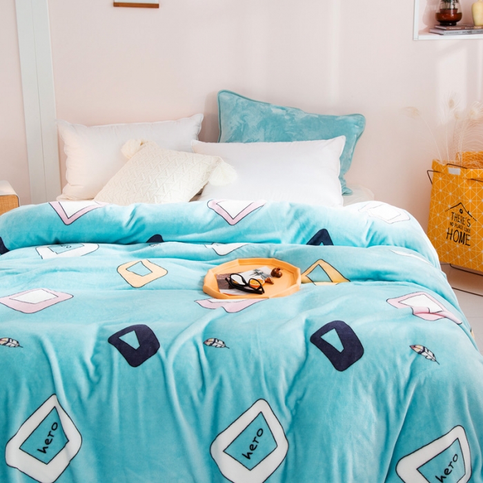 91家纺网 家纺一手货源 找家纺 来菲2025新款印花法兰绒法莱绒毛毯加厚多功能保暖盖毯子幻彩