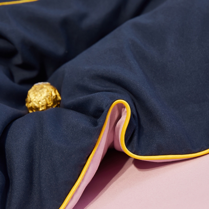 91家纺网 家纺一手货源 找家纺 曼谷 新款轻奢刺绣四件套菲洛斯系列 菲洛斯-藏青+粉