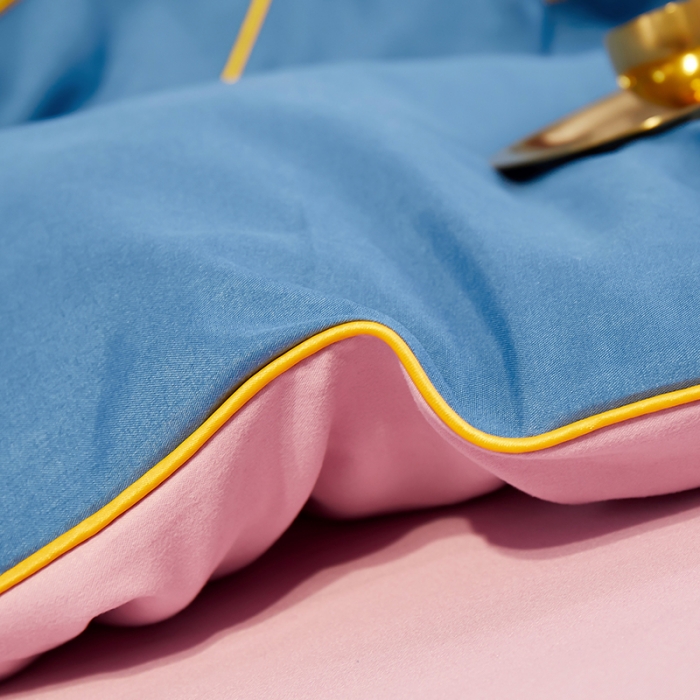 91家纺网 家纺一手货源 找家纺 曼谷 新款轻奢刺绣四件套菲洛斯系列 菲洛斯-蓝+粉