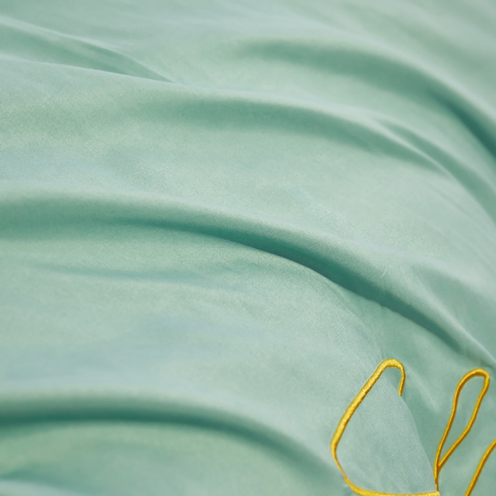 91家纺网 家纺一手货源 找家纺 曼谷 新款轻奢刺绣四件套菲洛斯系列 菲洛斯-山葵绿