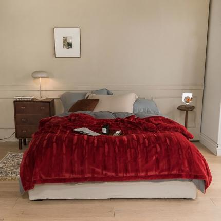 91家纺网 家纺一手货源 找家纺 （总）坦客毯业 2025新款纯色兔兔绒毛毯沙发盖毯午睡毯子