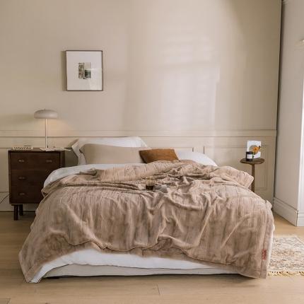 91家纺网 家纺一手货源 找家纺 坦客毯业 2025新款兔兔绒毛毯 摩登驼