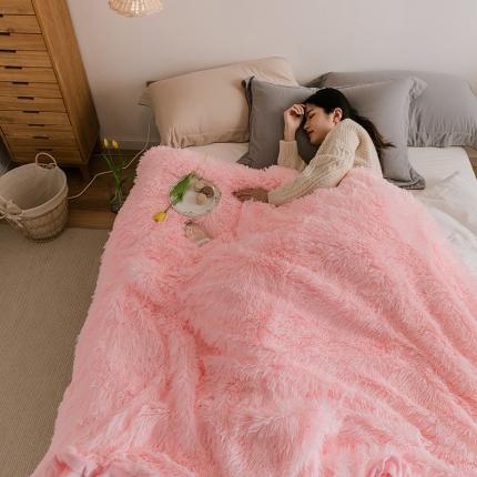 （总）肖恩毯业 2023新款纯色孔雀绒毛毯沙发盖毯午睡毯子