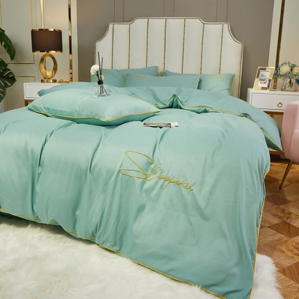 曼谷 新款轻奢刺绣四件套菲洛斯系列 菲洛斯-山葵绿