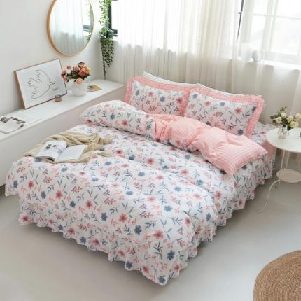 91家纺网 家纺一手货源 找家纺 （总）爱妮玖玖 2025新款夏风系列夹棉床裙四件套