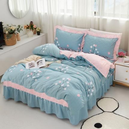 91家纺网 家纺一手货源 找家纺 （总）爱妮玖玖 2025新款夏风系列夹棉床裙四件套