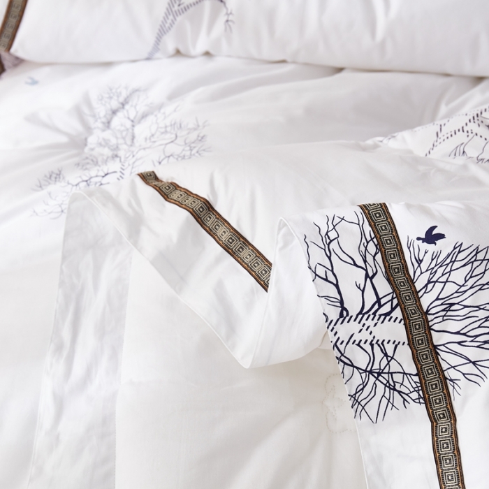 91家纺网 家纺一手货源 找家纺 啊雅家居 2025新款全棉贡缎印花羽丝绒被 发财树