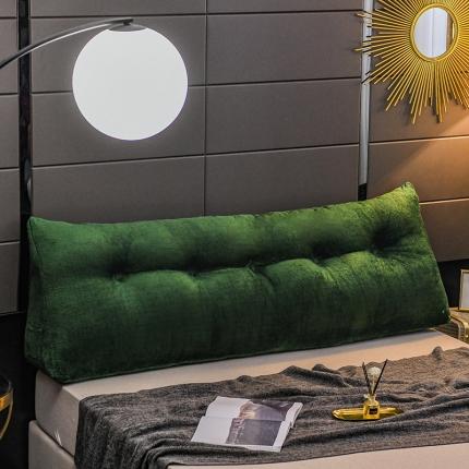 91家纺网 家纺一手货源 找家纺 一兰冰雪绒长毛绒三角靠垫双人床头靠垫榻榻米大靠枕靠背 草绿