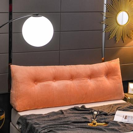 91家纺网 家纺一手货源 找家纺 一兰冰雪绒长毛绒三角靠垫双人床头靠垫榻榻米大靠枕靠背 金桔