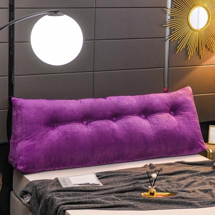 91家纺网 家纺一手货源 找家纺 一兰冰雪绒长毛绒三角靠垫双人床头靠垫榻榻米大靠枕靠背 紫