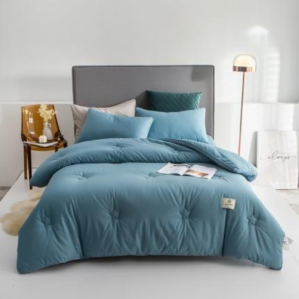 91家纺网 家纺一手货源 找家纺 头等舱 全棉A类大豆抗菌被-轻奢白景 大豆抗菌蓝