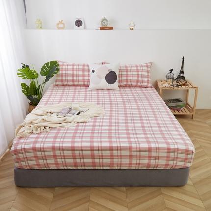 久典家居 2020新款水洗棉单品床笠 草莓格