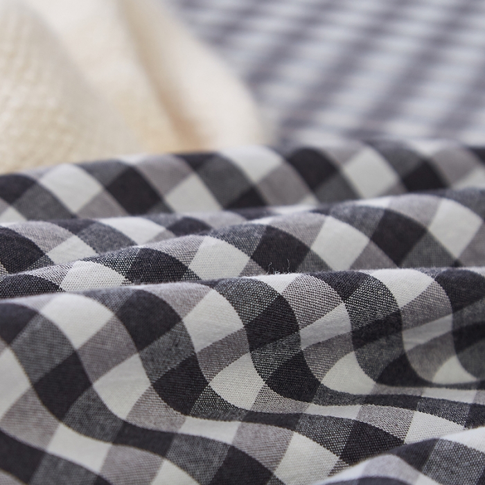 91家纺网 家纺一手货源 找家纺 久典家居 2020新款水洗棉单品床笠 黑白小格