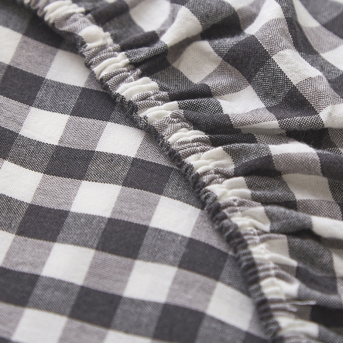 91家纺网 家纺一手货源 找家纺 久典家居 2020新款水洗棉单品床笠 黑白小格