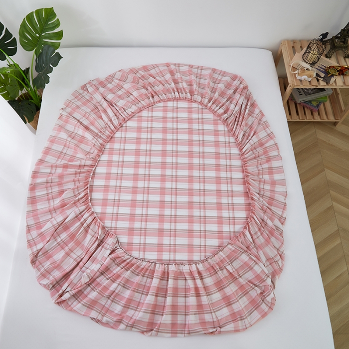 91家纺网 家纺一手货源 找家纺 久典家居 2020新款水洗棉单品床笠 草莓格