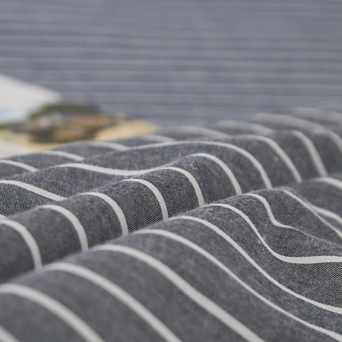 91家纺网 家纺一手货源 找家纺 久典家居 2020新款水洗棉单品床笠 灰细条