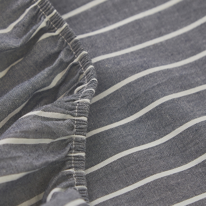 91家纺网 家纺一手货源 找家纺 久典家居 2020新款水洗棉单品床笠 灰细条