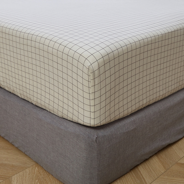 91家纺网 家纺一手货源 找家纺 久典家居 2020新款水洗棉单品床笠 京都小白格