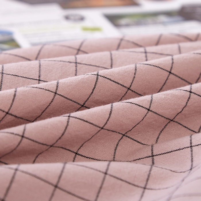 91家纺网 家纺一手货源 找家纺 久典家居 2020新款水洗棉单品床笠 京都小粉格