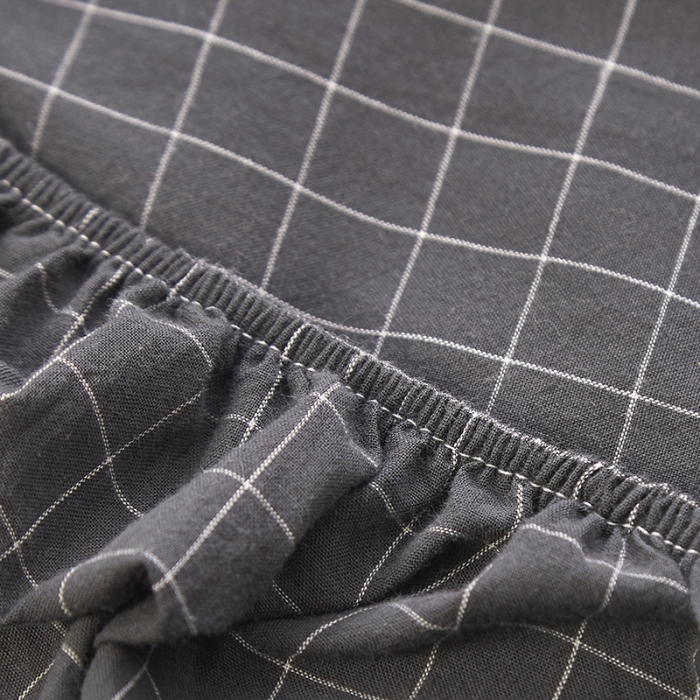 91家纺网 家纺一手货源 找家纺 久典家居 2020新款水洗棉单品床笠 京都小灰格