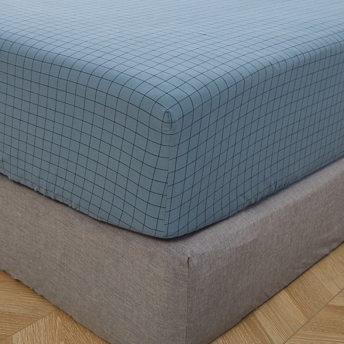 91家纺网 家纺一手货源 找家纺 久典家居 2020新款水洗棉单品床笠 京都小兰格